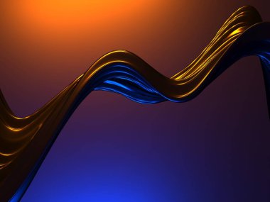 Renkli sıvı metalik dalgalı arka plan. 3d resimleme