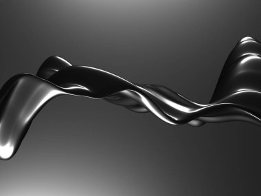 Metalik, soyut, dalgalı sıvı arka plan. 3d resimleme