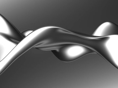 Metalik, soyut, dalgalı sıvı arka plan. 3d resimleme