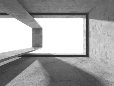 Soyut mimari iç plan. Boş beton oda. 3d hazırlayıcı