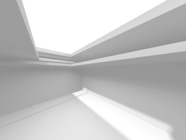 Soyut Beyaz Mimari Tasarım Konsepti. 3d Görüntüleme