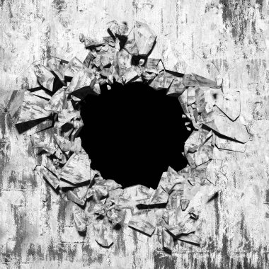 Dark Beton Duvar Mimarisi. Boş Oda. 3d Görüntüleme