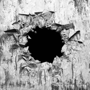 Dark Beton Duvar Mimarisi. Boş Oda. 3d Görüntüleme