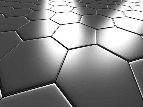 Concept Technologique Futuriste Surface Formes Hexagonales Illustration Rendu — Photo