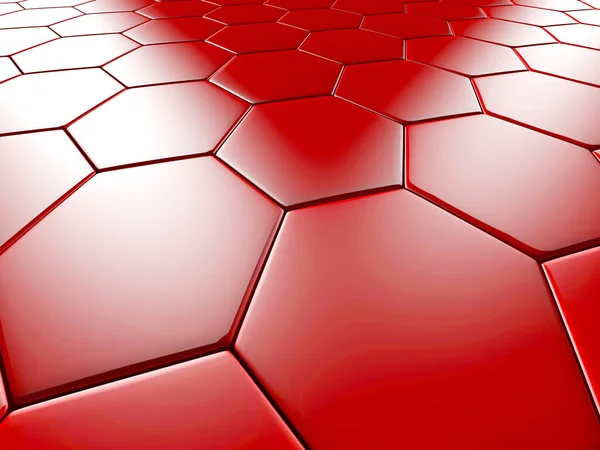 Hexagon Abstrakta Röda Tegelstenar Bakgrund Render Illustration — Stockfoto