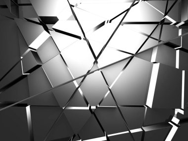 Krom Metalik Parlak Fütürist Arkaplan. 3d Hazırlama