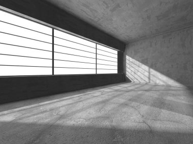 Soyut mimari iç plan. Boş beton oda. 3d hazırlayıcı