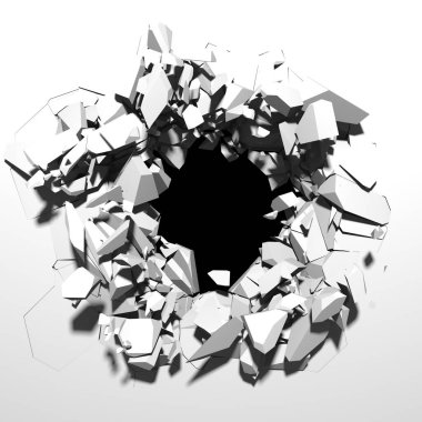 Soyut Beyaz Mimari Tasarım Konsepti. 3d Görüntüleme