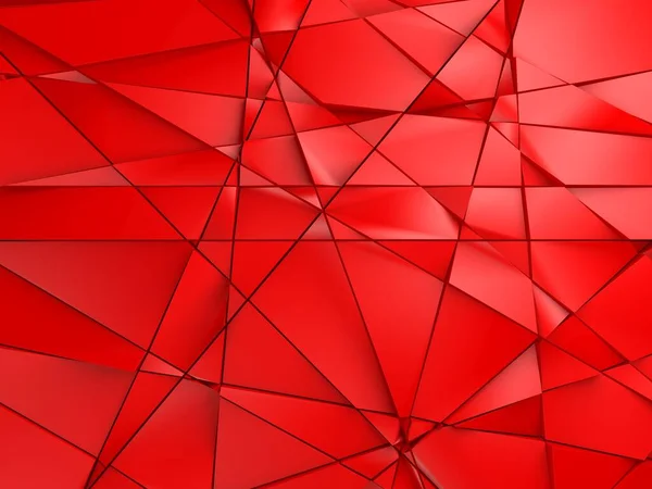 Triángulo Poligón Rojo Fondo Futurista Abstracto Renderizado — Foto de Stock