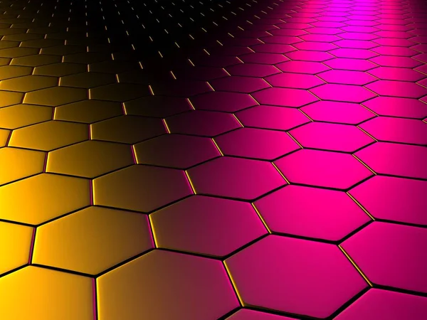 Hexagon Poligon Colorful Astratto Sfondo Futuristico Render — Foto Stock