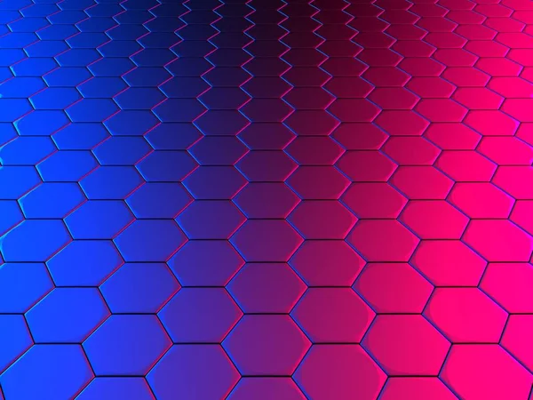 Hexagon Poligon Colorido Abstrato Futurista Fundo Render — Fotografia de Stock