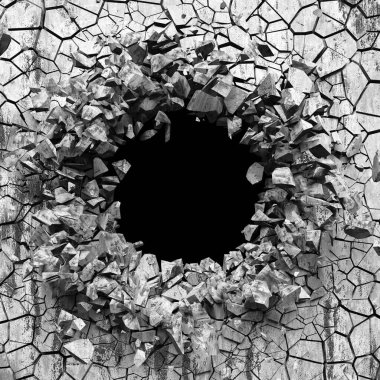 Dark Beton Duvar Mimarisi. Boş Oda. 3d Görüntüleme