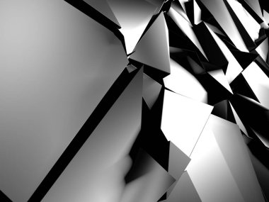 Krom Metalik Parlak Fütürist Arkaplan. 3d Hazırlama