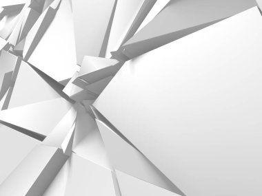 Beyaz Geometrik Poligon Soyut Arkaplan. 3d Hazırlama