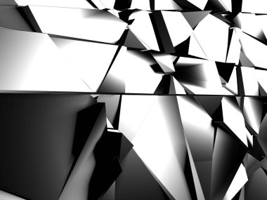 Krom Metalik Parlak Fütürist Arkaplan. 3d Hazırlama