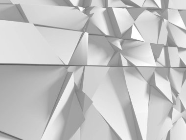 Beyaz Geometrik Poligon Soyut Arkaplan. 3d Hazırlama