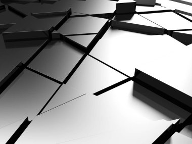 Krom Metalik Parlak Fütürist Arkaplan. 3d Hazırlama