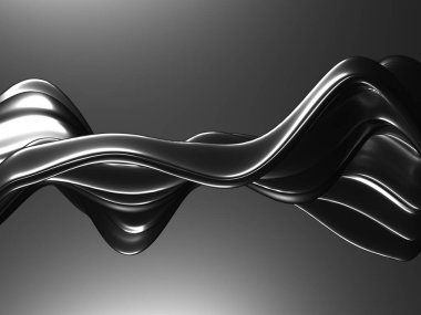 Metalik, soyut, dalgalı sıvı arka plan. 3d resimleme