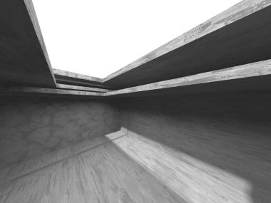 Soyut mimari arka plan. İçi boş beton döşeme. 3d hazırlayıcı