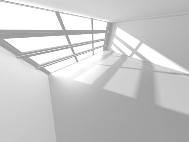 Aydınlatılmış koridor iç tasarımı. Boş Oda İç mimarisi. 3 Boyutlu Hazırlama