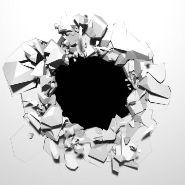 Soyut Beyaz Mimari Tasarım Konsepti. 3d Görüntüleme