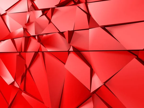 Triángulo Poligón Rojo Fondo Futurista Abstracto Renderizado — Foto de Stock