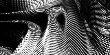 Metalik, soyut, dalgalı sıvı arka plan. 3d resimleme