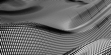 Metalik, soyut, dalgalı sıvı arka plan. 3d resimleme