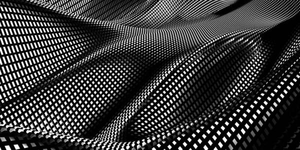 Metalik, soyut, dalgalı sıvı arka plan. 3d resimleme