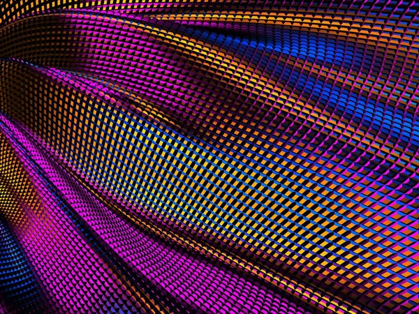 Renkli sıvı metalik dalgalı arka plan. 3d resimleme