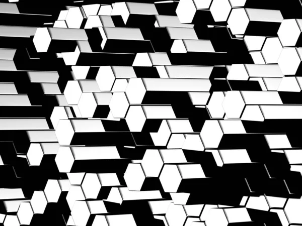 未来的なテクノロジーの概念 六角形の形の表面 3Dレンダリング図 — ストック写真