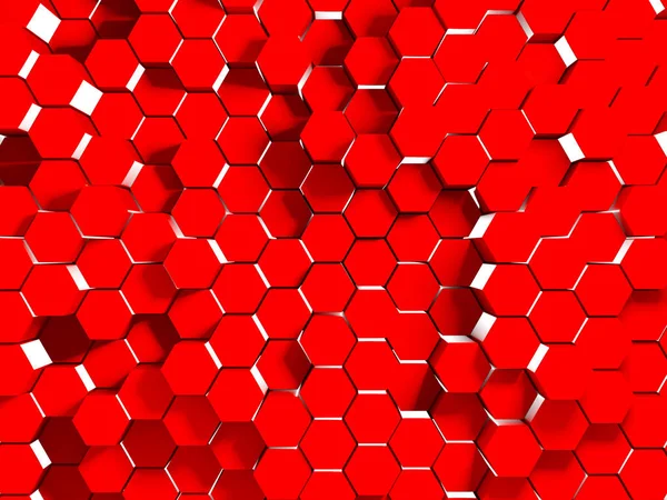 Hexagon Absztrakt Vörös Tégla Háttér Render Illusztráció — Stock Fotó