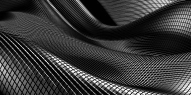 Metalik, soyut, dalgalı sıvı arka plan. 3d resimleme