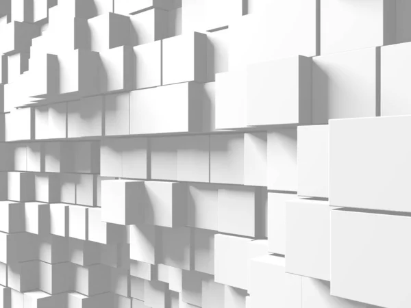 Structure Cubes Blancs Fond Futuriste Abstrait Rendu — Photo