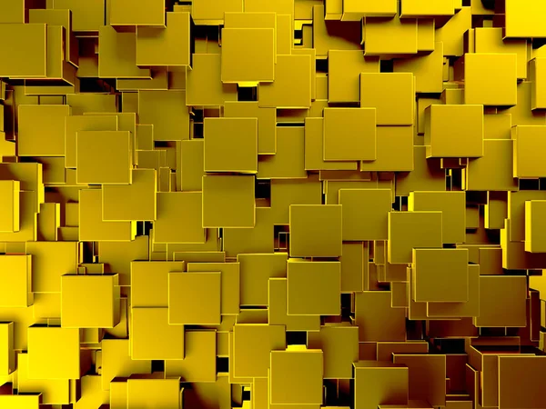 Luxe Gouden Achtergrond Gouden Glanzende Blokjes Renderen — Stockfoto