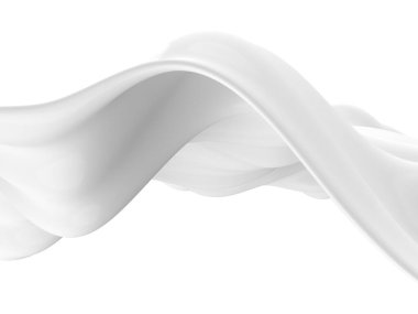 Beyaz soyut sıvı dalgalı arka plan. 3d resimleme