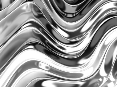 Metalik, soyut, dalgalı sıvı arka plan. 3d resimleme
