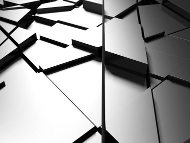 Krom Metalik Parlak Fütürist Arkaplan. 3d Hazırlama