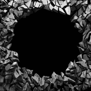 Dark Beton Duvar Mimarisi. Boş Oda. 3d Görüntüleme