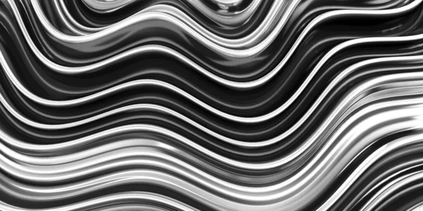 Metallic Abstract Wavy Liquid Background Render Illustration — Stock Photo, Image