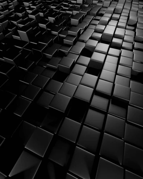 Absztrakt Dark Cubes Futurisztikus Design Háttér Render Illusztráció — Stock Fotó