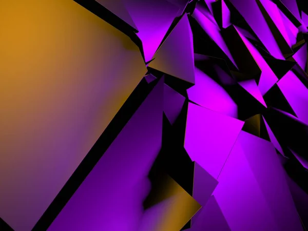 Triangle Poligon Fond Futuriste Abstrait Coloré Render — Photo