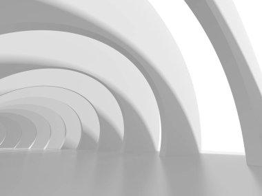 Beyaz Modern Arkaplan. Soyut Bina Konsepti. 3d Hazırlama