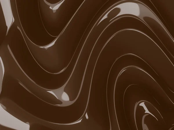 Schokomasse Geschmolzen Schokoladenwellen Hintergrund Darstellung — Stockfoto