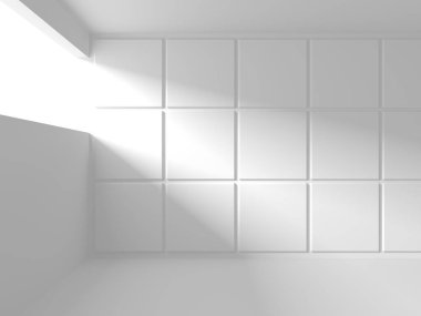 Soyut Beyaz Mimari Tasarım Konsepti. 3d Görüntüleme