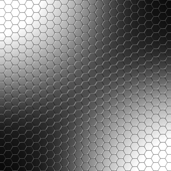 クロム金属六角形光沢のある未来的な背景 3Dレンダリング — ストック写真