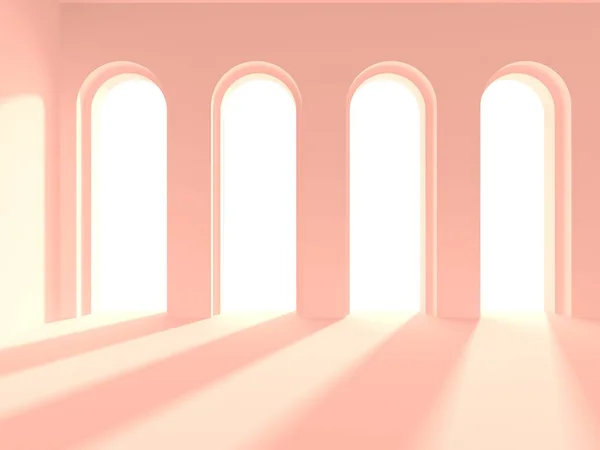 Abstract Roze Architectuur Ontwerp Concept Illustratie Van Render — Stockfoto
