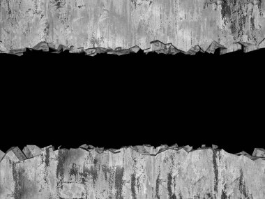 Dark Beton Duvar Mimarisi. Boş Oda. 3d Görüntüleme