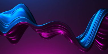 Renkli sıvı metalik dalgalı arka plan. 3d resimleme