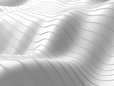 Beyaz soyut sıvı dalgalı arka plan. 3d resimleme